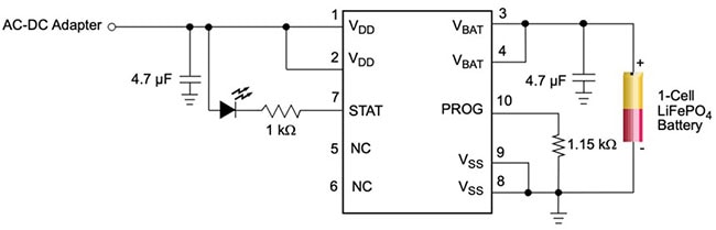 Microchip Technology’s LiFePO4 PMIC schematic