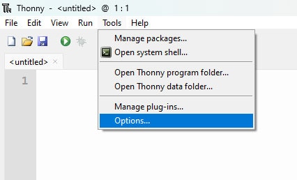 Thonny IDE configuration
