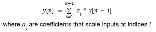 FIR filter example equation