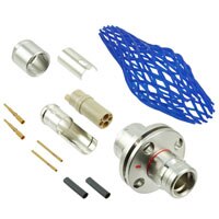 Flanged panel mount female plug broken apart Connect Panel Mount Plug 2F2+2HV+2LV