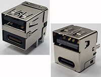 Adam Tech's USB-A Over USB-C Combo Connectors Adam Tech 的 USB-A 兼 USB-C 二合一連接器的圖片