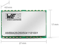 Wurth Electronics’ 868 MHz Low Power Radio Module Image of Amber Wireless a Division of Wurth Electronics’ AMB8426