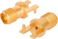 Amphenol SV Microwave's Edge-Lock RF PCB Connectors Image of Amphenol SV Microwave's Edge-Lock RF PCB Connectors