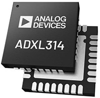 Analog Devices' ADXL314 ±200 g Range 3-Axis Digital Accelerometer Image of Analog Devices' ADXL314 ±200 g Range 3-Axis Digital Accelerometer