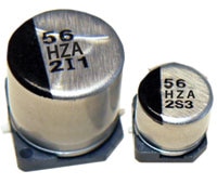 Cornell Dubilier Electronics' HZA Hybrid Polymer-Aluminum Capacitors Image des condensateurs polymère-aluminium HZA hybrides de Cornell Dubilier Electronics
