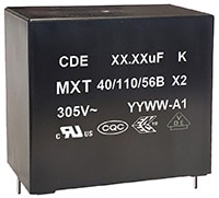 Cornell Dubilier's MXT Series X2 EMI/RFI Suppression Capacitors Cornell Dubilier 的 MXT 系列 X2 EMI/RFI 抑制電容的圖片