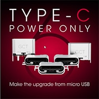 GCT's USB4125/USB4130 6-Pin Power Only USB Type-C Connectors Image of GCT's USB4125/USB4130 USB Type C Connectors