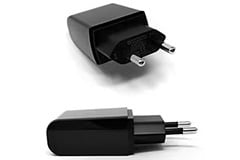 GT-83084 Series Wall Mount Power Supplies with USB Receptacles Image of GlobTek GT-83084 Series Wall Mount Power Supplies