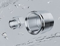 GCT's Nautilus Stainless Steel Protective Caps for SMA and TNC Connectors Immagine dei cappucci protettivi in acciaio inossidabile Nautilus di GCT per connettori SMA e TNC