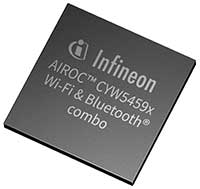 Infineon AIROC™ CYW5459x Wi-Fi® and Bluetooth® Combo Family Immagine della famiglia Wi-Fi® e Bluetooth® combinati AIROC™ CYW5459x di Infineon