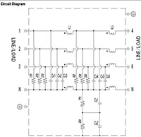 KEMET GTX 4 Series EMI Filters, Three-Phase - Circuit Diagram (click to enlarge) Image of KEMET GTX 4 Series EMI Filters, Three-Phase - Circuit Diagram (click to enlarge)