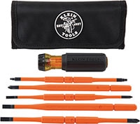 Klein Tools' 8 in 1 Insulated Interchangeable Screwdriver Set Image of Klein Tools' 8 in 1 Insulated Interchangeable Screwdriver Set