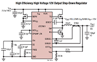 Analog Devices' High Efficiency High Voltage 12V Output Step-Down Regulator Image of Analog Devices' High Efficiency High Voltage 12V Output Step-Down Regulator