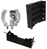 MPD 18650 Battery Holders and Clips Image of MPD 18650 Battery Holders and Clips