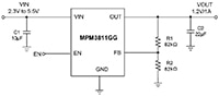 Monolithic Power Systems' MPM3811 Power Module Block Diagram Monolithic Power Systems 的 MPM3811 電源模組方塊圖