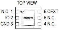 Analog Devices' DS28E38 DeepCover® Secure ECDSA Authenticator Image of Analog Devices' DS28E38 DeepCover® Secure ECDSA Authenticator