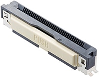 Molex's One-Touch FFC/FPC Easy-On Connectors Kuvassa Molexin One-Touch FFC/FPC Easy-On -liittimet