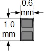 USB-C On Semi Contact Measure 0.6 mm by 1.0 mm contact
