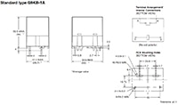 OMRON's G9KB Series Dimensions and PCB Layout Image of OMRON's G9KB Series Dimensions and PCB Layout