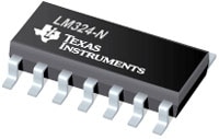 Texas Instruments' LMx24N Low Power Quad Operational Amplifiers Image of Texas Instruments' LMx24N Low Power Quad Operational Amplifiers