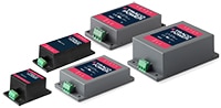 Traco Power's TMDC-H Series Encapsulated Chassis-Mount DC/DC Converters Image of Traco Power's TMDC-H Series Encapsulated Chassis-Mount DC/DC Converters
