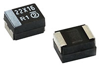 Vishay's TX3 Series Solid Tantalum Chip Capacitors Image of Vishay's TX3 Series Solid Tantalum Chip Capacitors