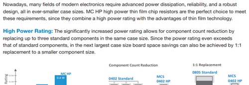 High Power Thin Film Chip Resistors High Power Thin Film Chip Resistors