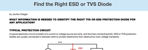 Note technique sur la manière de trouver la diode TVS ou DES appropriée Image de la note technique sur la manière de trouver la diode TVS ou DES appropriée