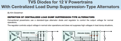 Note technique sur les diodes TVS pour groupes motopropulseurs 12 V Image de la note technique sur les diodes TVS pour groupes motopropulseurs 12 V