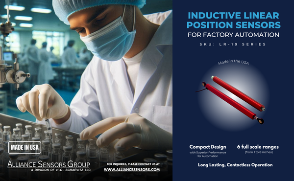 Alliance Sensors LR19 LVIT Inductive Linear Sensors Image of Alliance Sensors LR19 LVIT Inductive Linear Sensors