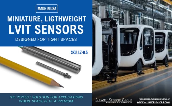 Alliance Sensors LZ-9.5 Miniature LVIT Linear Position Sensor Image of Alliance Sensors LZ-9.5 Miniature LVIT Linear Position Sensor