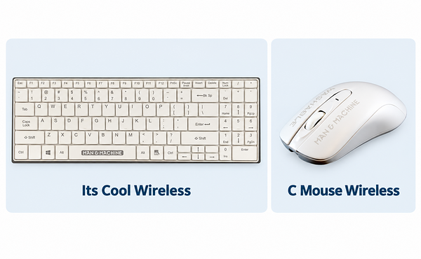 Man & Machine's Its Cool Wireless Keyboard and C Mouse Wireless Image of Man & Machine's Its Cool Wireless Keyboard and C Mouse Wireless