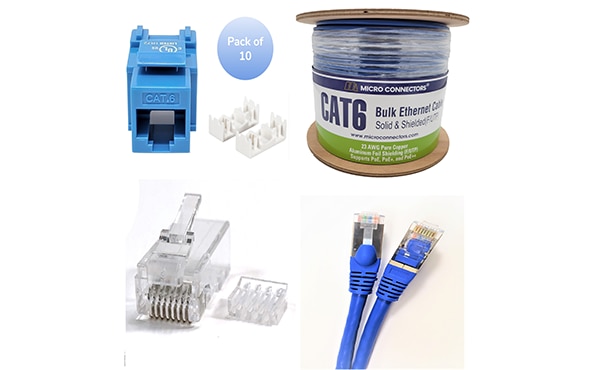 Micro Connectors' Patch Cables, Bulk Cables, Connectors, and Keystones Image of Micro Connectors' Patch Cables, Bulk Cables, Connectors, and Keystones