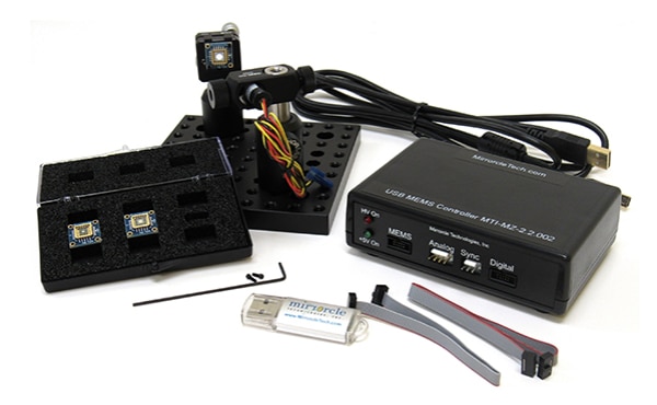 Mirrorcle Technologies' MEMS Mirror Development Kit Image of Mirrorcle Technologies' MEMS Mirror Development Kit