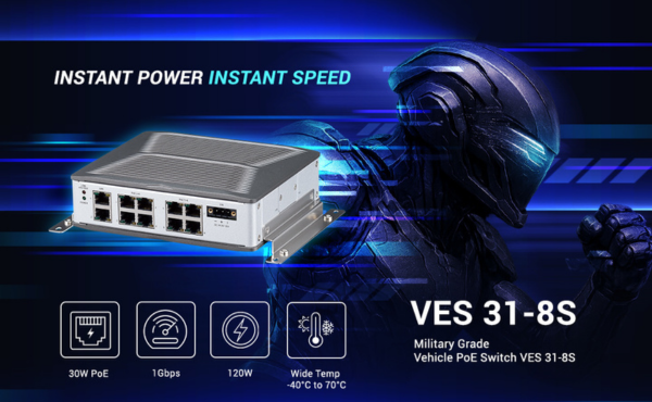 VES31-8S Industrial PoE Switch Image of VES31-8S Industrial PoE Switch