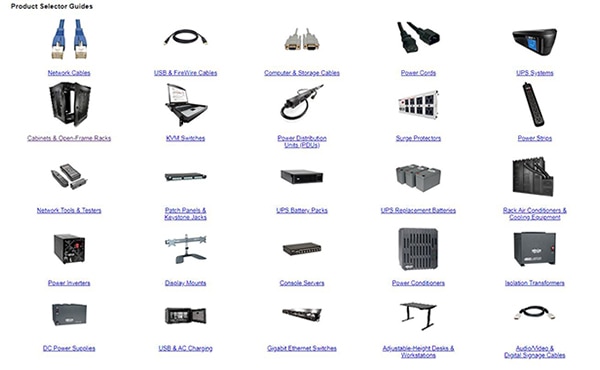 Tripp Lite's Product Selector Image of Tripp Lite's Product Selector