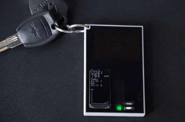 Portable carbon dioxide concentration indicator keychain image of Portable carbon dioxide concentration indicator keychain