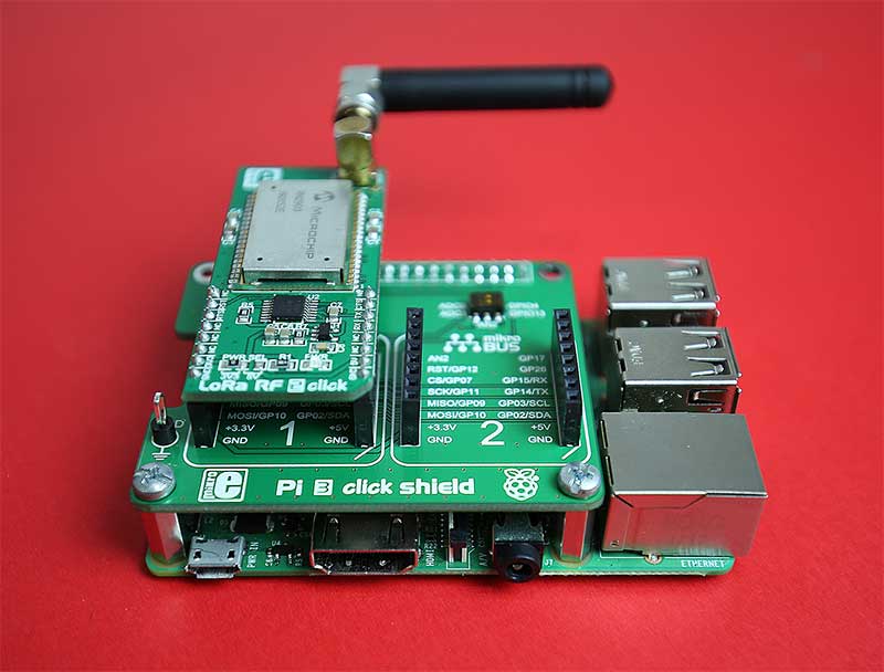 Raspberry Pi Examples with Click Boards™ Image of Raspberry Pi Examples with Click Boards™