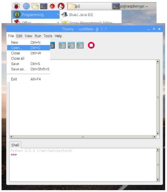 Running Program via Thonny Running Program via Thonny