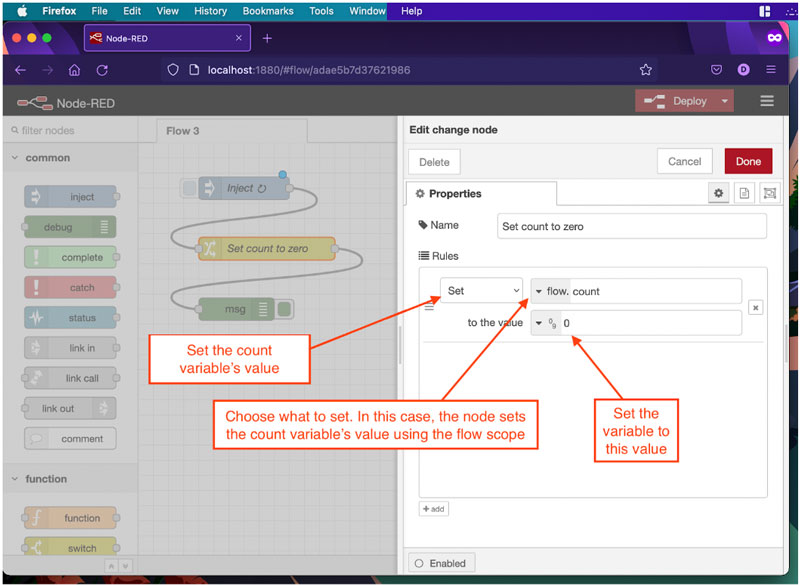 Use Variables in Node-RED Image of Use Variables in Node-RED