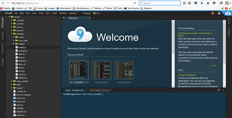 Figure 1: Open up Cloud9 IDE Alt Text