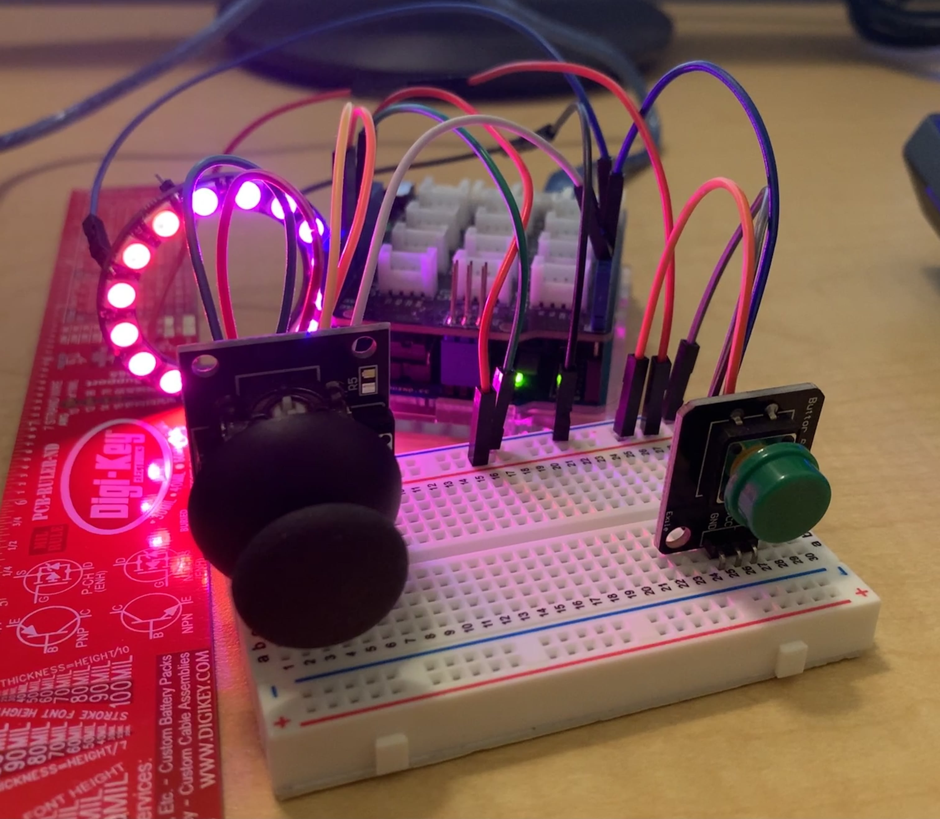 Back to the basics: Arduino, Interrupts, Joystick, Button, NeoPixel!