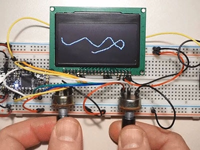 CircuitPython OLED and Dual Knob Sketcher