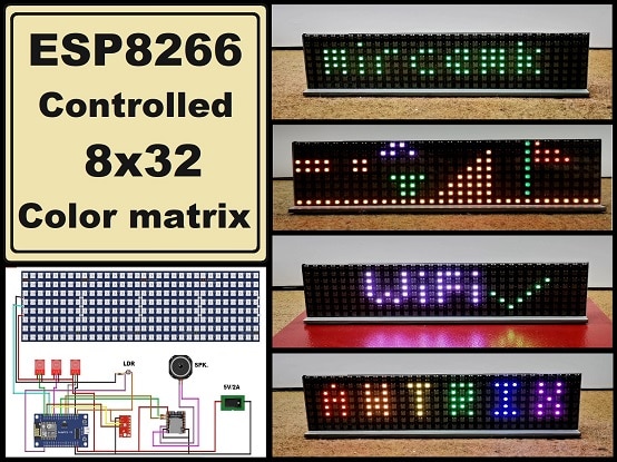 ESP2866 controlled 8x32 matrix WS2812 LEDs (Awtrix project)