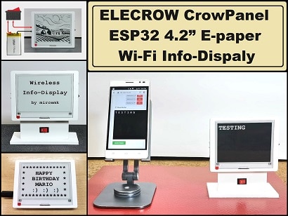 ELECROW CrowPanel ESP32 4.2” E paper WiFi Info Display Project