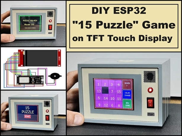 DIY ESP32 15 Puzzle game on TFT touch Display