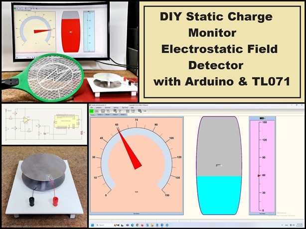 DIY Static Charge Monitor - Electrostatic Field Detector (Arduino & TL07