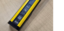 Close-up of a SICK deTEC4 series light curtain.
