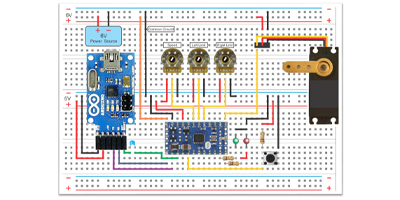 Image of Servomotor control with limits and variable speed