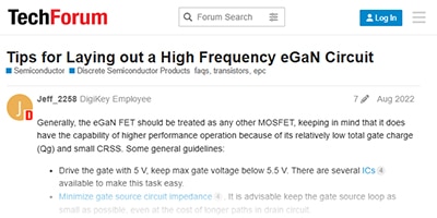 Image of Related Content: Tips for Laying out a High Frequency eGaN Circuit 